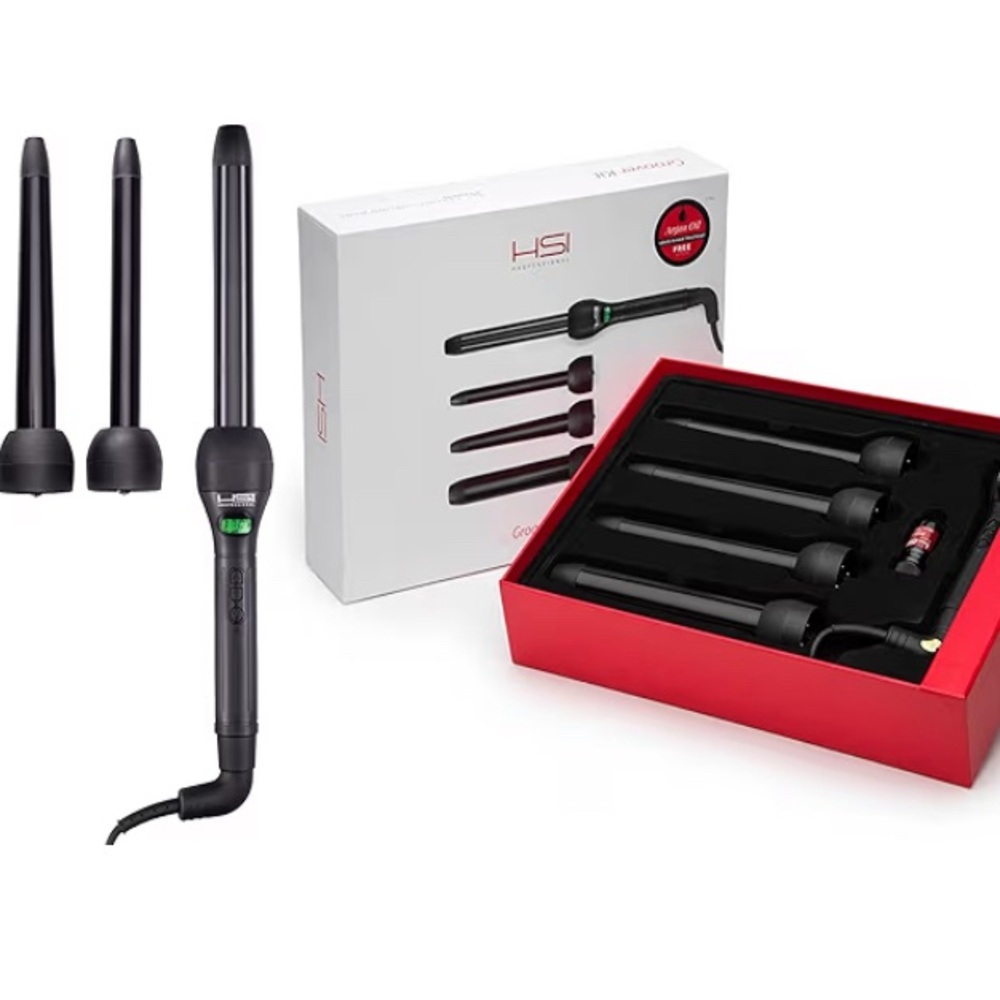 HSI Professional Black Curling Wand Set